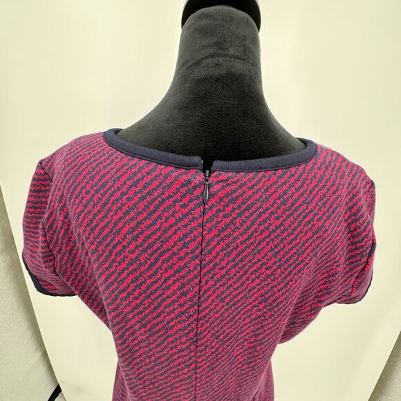 Talbots Ponte Midi Dress‎ Zip Contrast Zip Career Stretch Short Sleeve Knit 12P - Picture 7 of 8